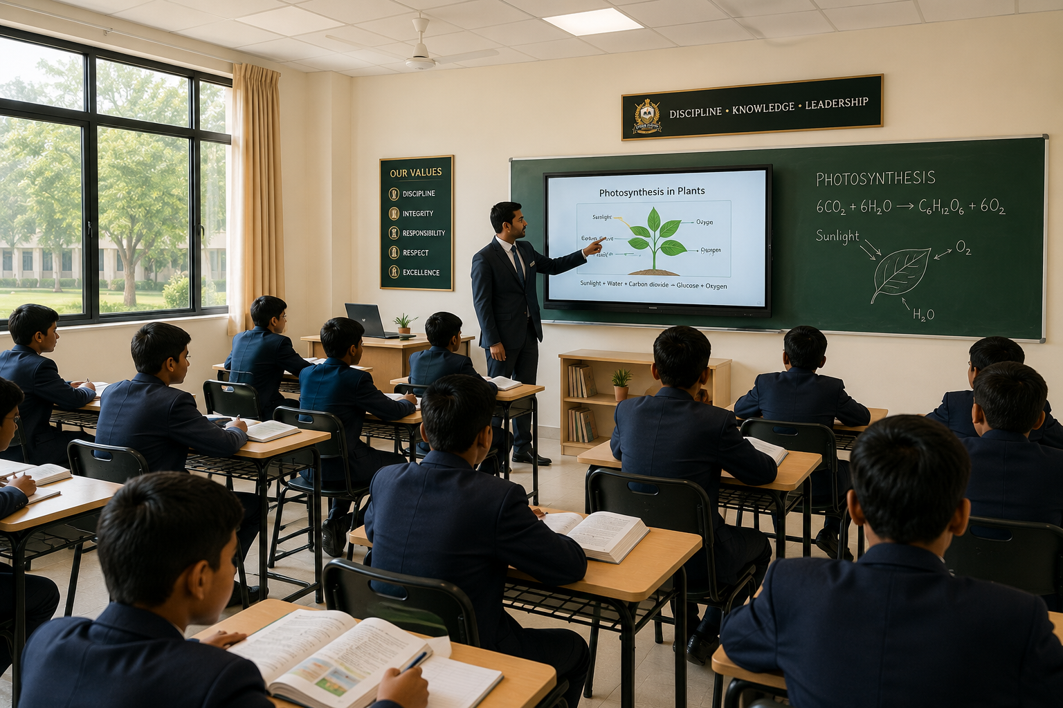 Students studying at Sainik School Nalanda