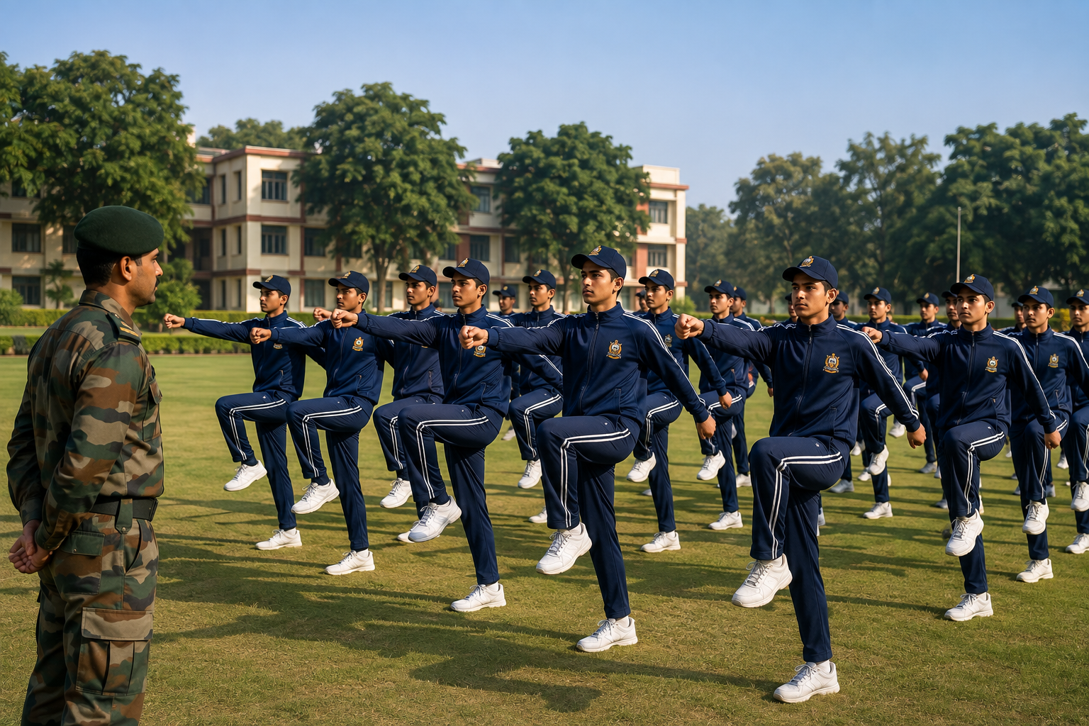 Physical fitness training at Sainik School Nalanda